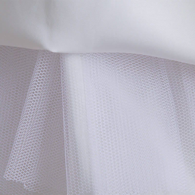 Mesh Bow Sequins Folds Short Sleeve Mid-long Dresses - image 8