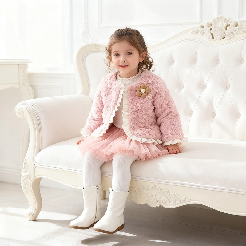 Faux Fur Flouncing Long Sleeve Regular Outerwear - image 9