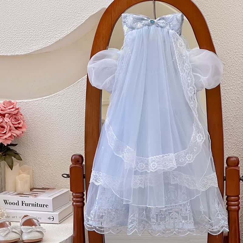 Mesh Lace Short sleeve Mid-long Dresses - image 3