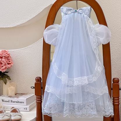 Mesh Lace Short sleeve Mid-long Dresses - image 3