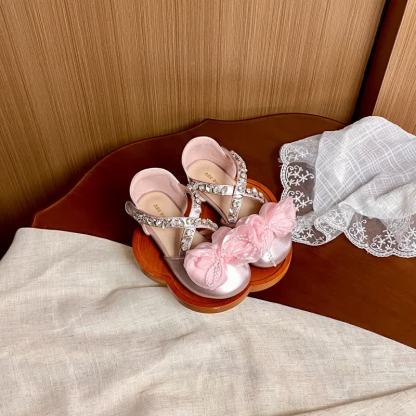 Solid Rosette Round Toe Sandals - image 12