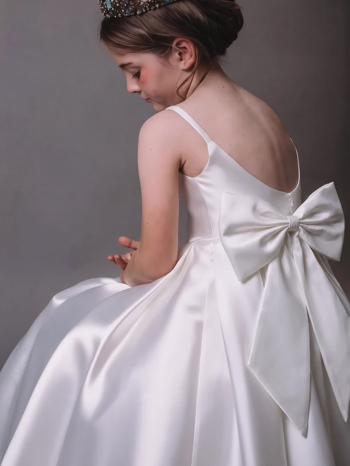 Satin Bow Sleeveless Maxi Dresses - image 15