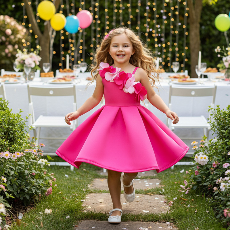 Scuba Knit Rosette Sleeveless Regular Dresses - image 7