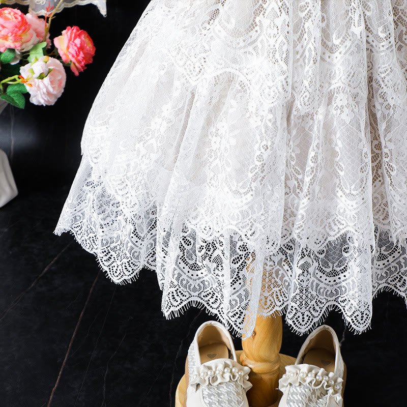 Lace Folds Cap Sleeve Midi Dresses Lace Folds Cap Sleeve Midi Dresses