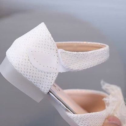 Solid Rhinestones Butterfly Open Toe Mary Janes - image 10