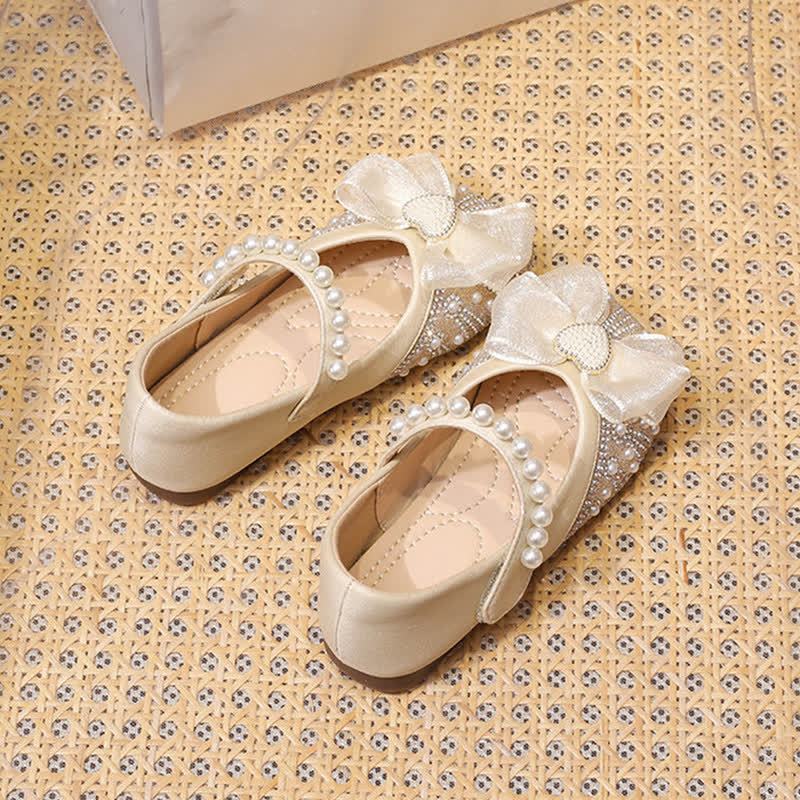 Solid Bow Rhinestones Round Toe Flats  - image 4