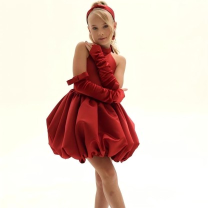 Satin Gathered Sleeveless Short Dresses - image 7