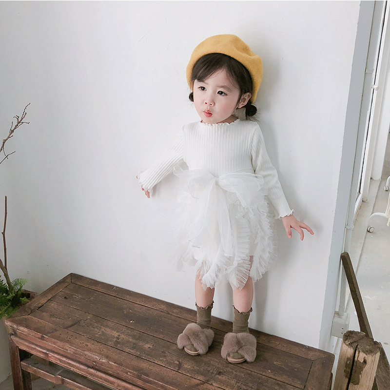 Mesh Folds Long sleeve Regular Dresses - image 12
