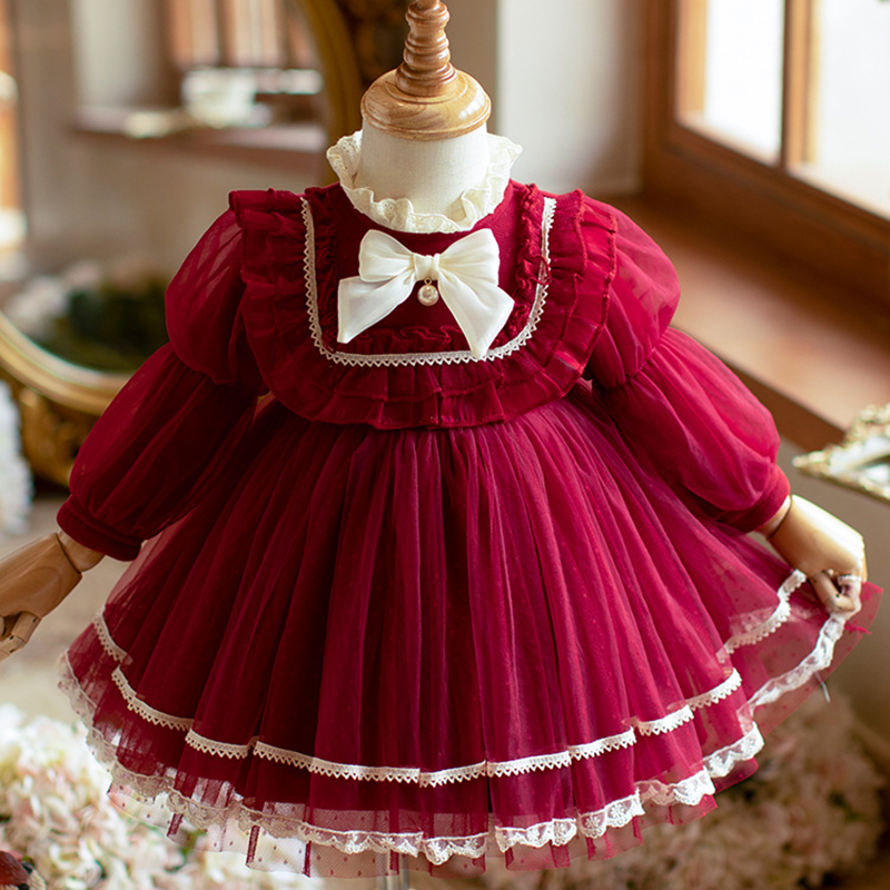 Cotton Folds Lace Long Sleeve Mid-long Dresses - image 15