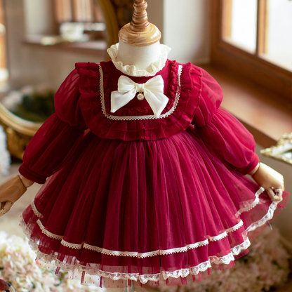 Cotton Folds Lace Long Sleeve Mid-long Dresses - image 15