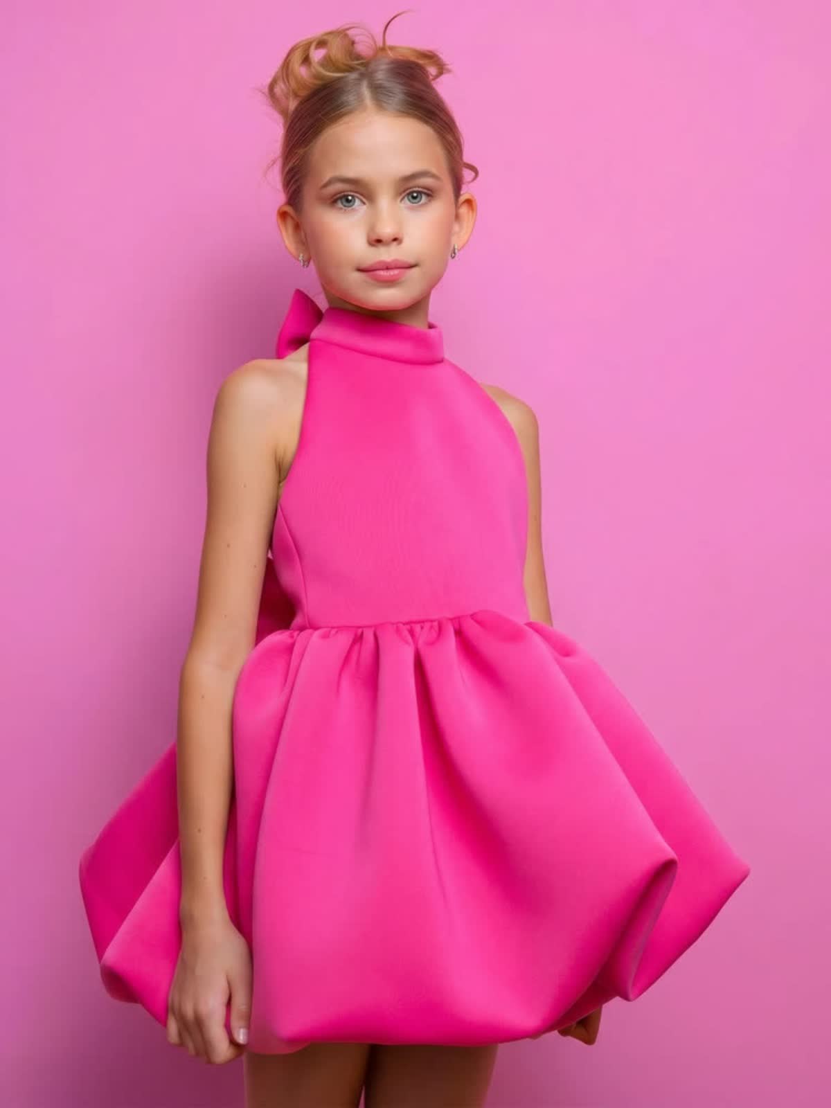 SCUBA KNIT Bow Short Sleeve Short Dresses - image 19