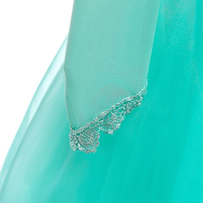 [Archive Sale] Chemical Fiber Blend Lace Folds Long Sleeve Maxi Dresses - image 7