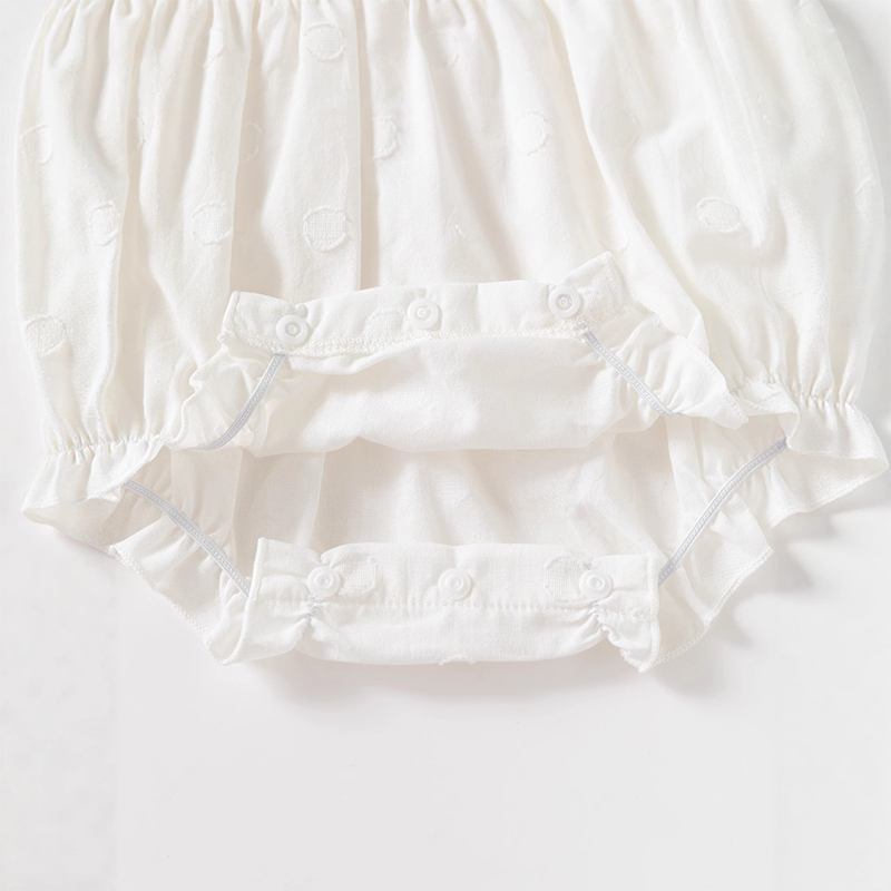 Cotton Lace Edge Floral-embroidered Long Sleeve Regular Bodysuit - image 5