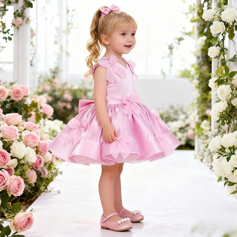 Satin Bow Folds Sleeveless Regular Dresses - image 15