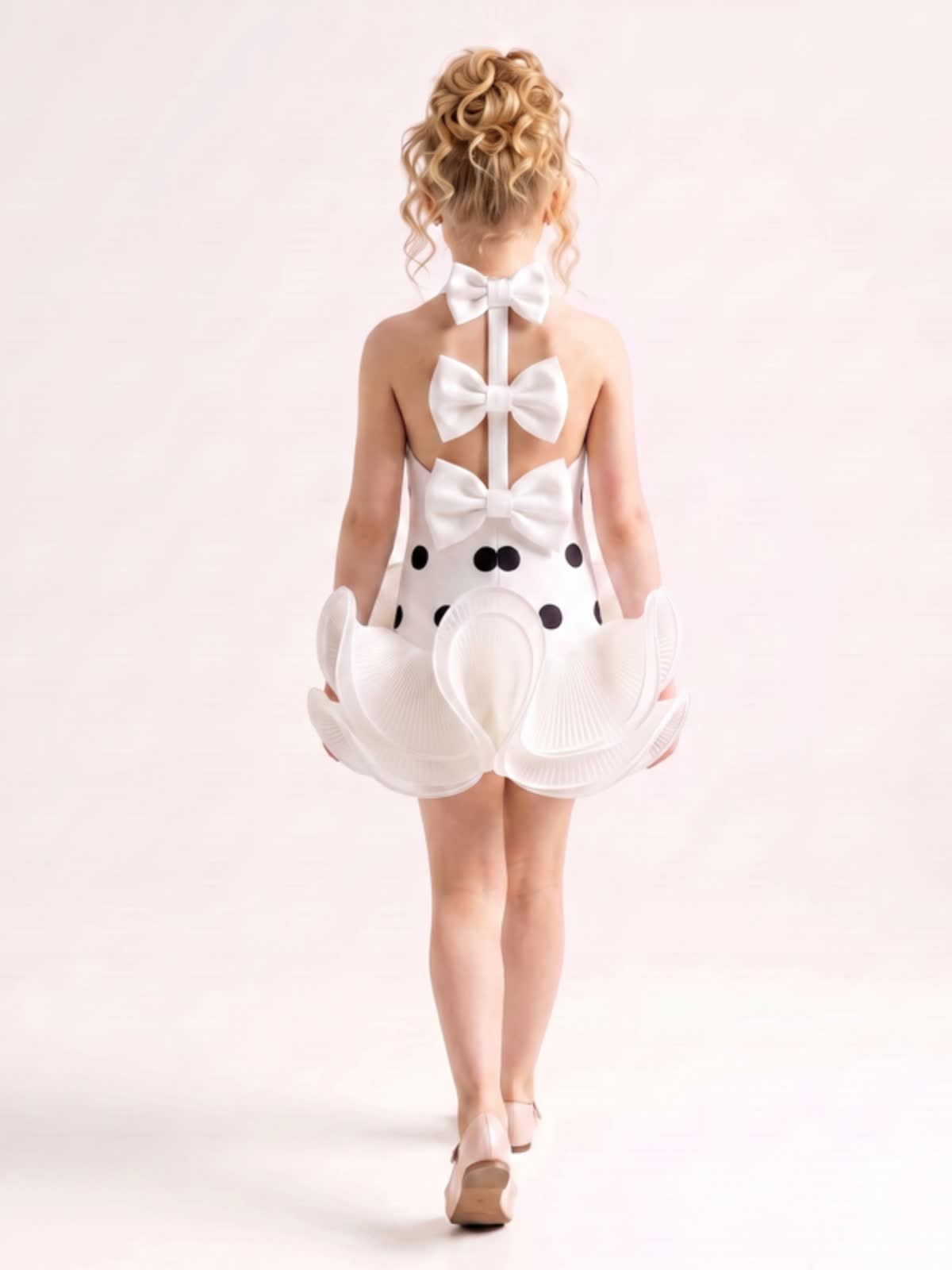 SCUBA KNIT Bow Sleeveless Short Dresses - image 5