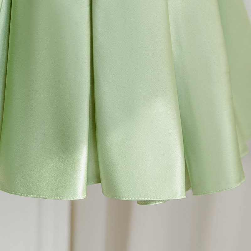 Satin Bow Sleeveless Midi Dresses - image 22