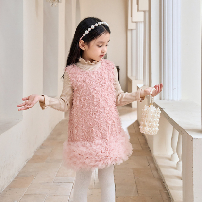 Faux Fur Split Joint Sleeveless Midi Dresses - image 15