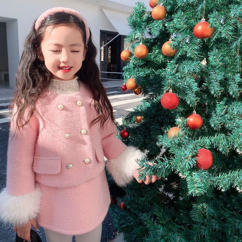 Angora-blend Imitation Pearls Fleece Long Sleeve Regular Two-piece Set - image 5