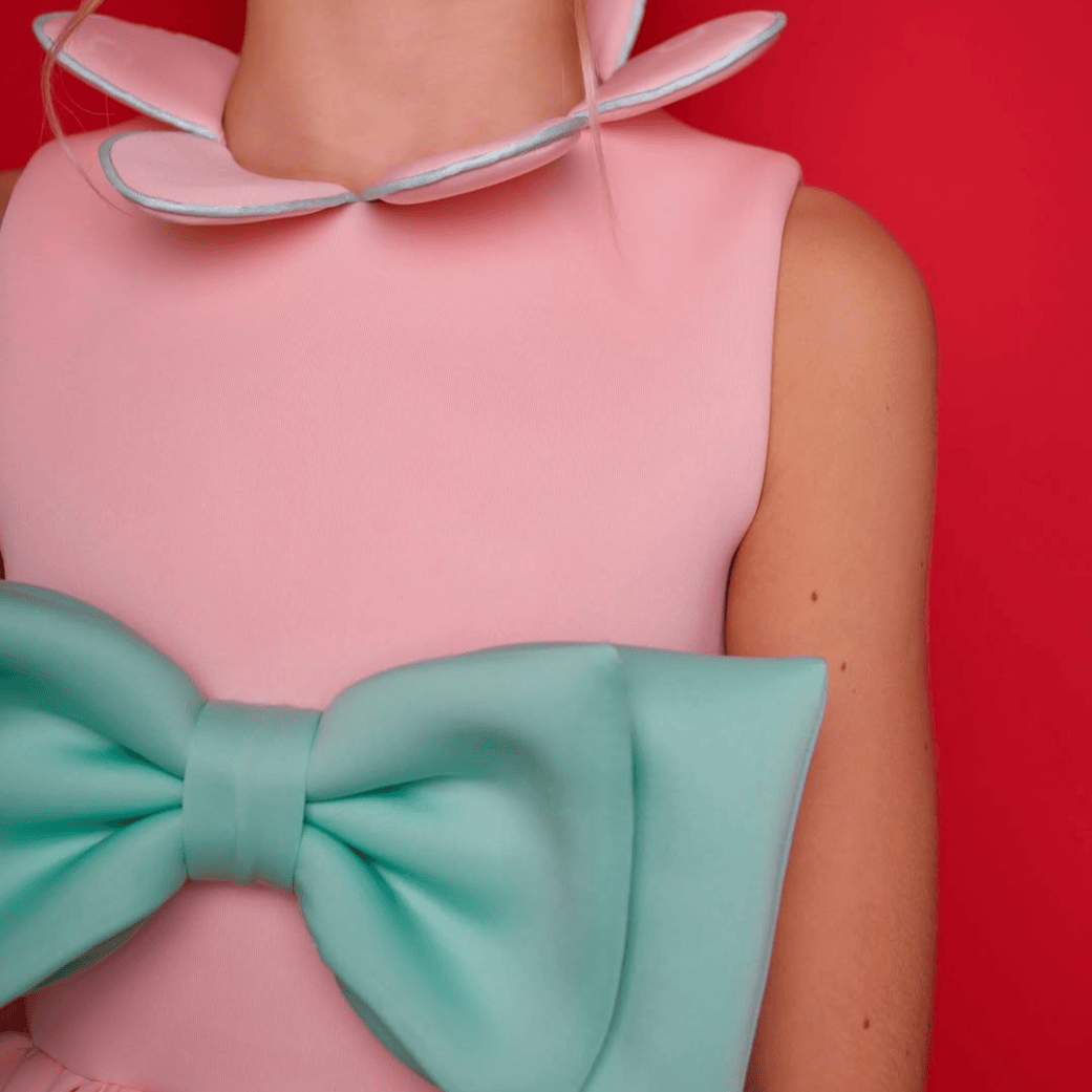 SCUBA KNIT Bow Sleeveless Short Dresses - image 8
