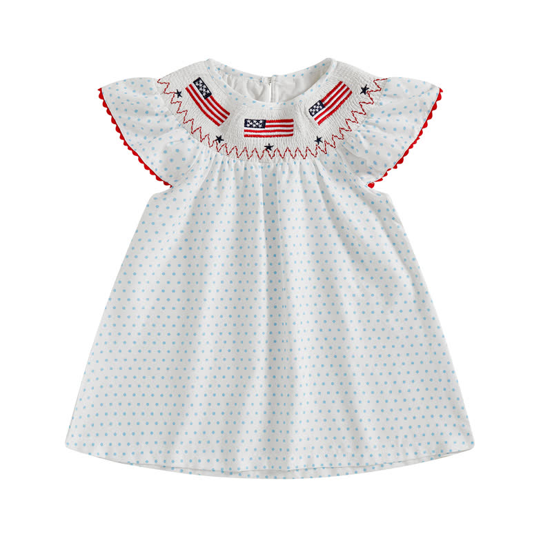 Chemical Fiber Blend Split Joint Sleeveless Midi Dresses - White Polka Dots - 4-5Y - image 5