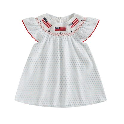 Chemical Fiber Blend Split Joint Sleeveless Midi Dresses - White Polka Dots - 4-5Y - image 5