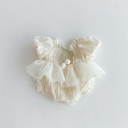 Chiffon Rosette Short Sleeve Regular Dresses - image 9