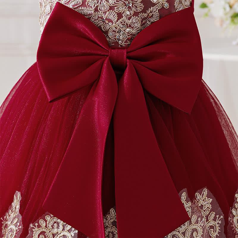 Mesh Lace Bow Long Sleeve Maxi Dresses - image 38