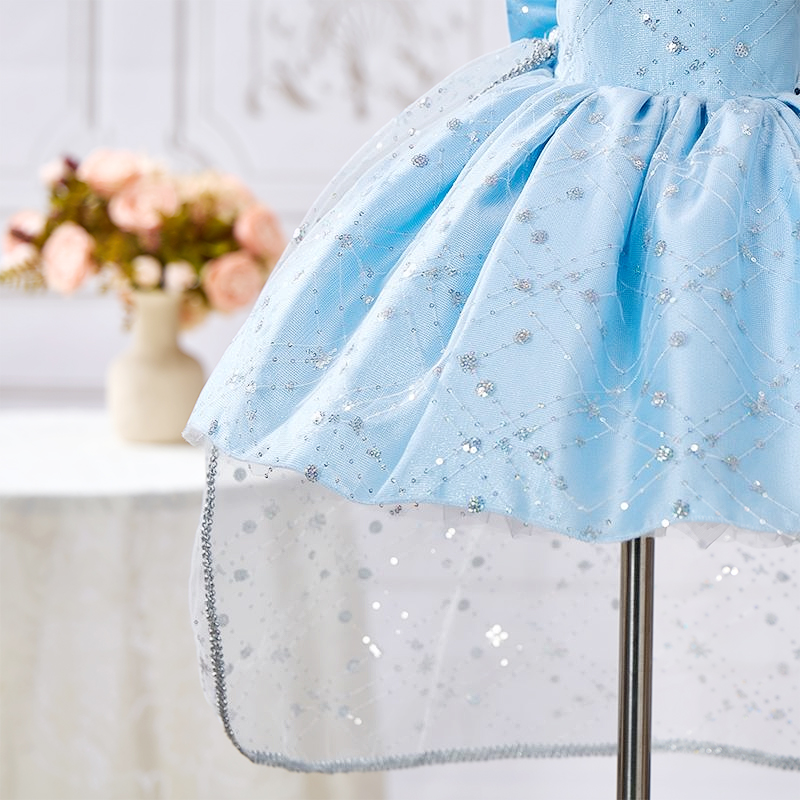 Sequins Bow Sleeveless Midi Dresses With Crown Necklace And Train - image 9