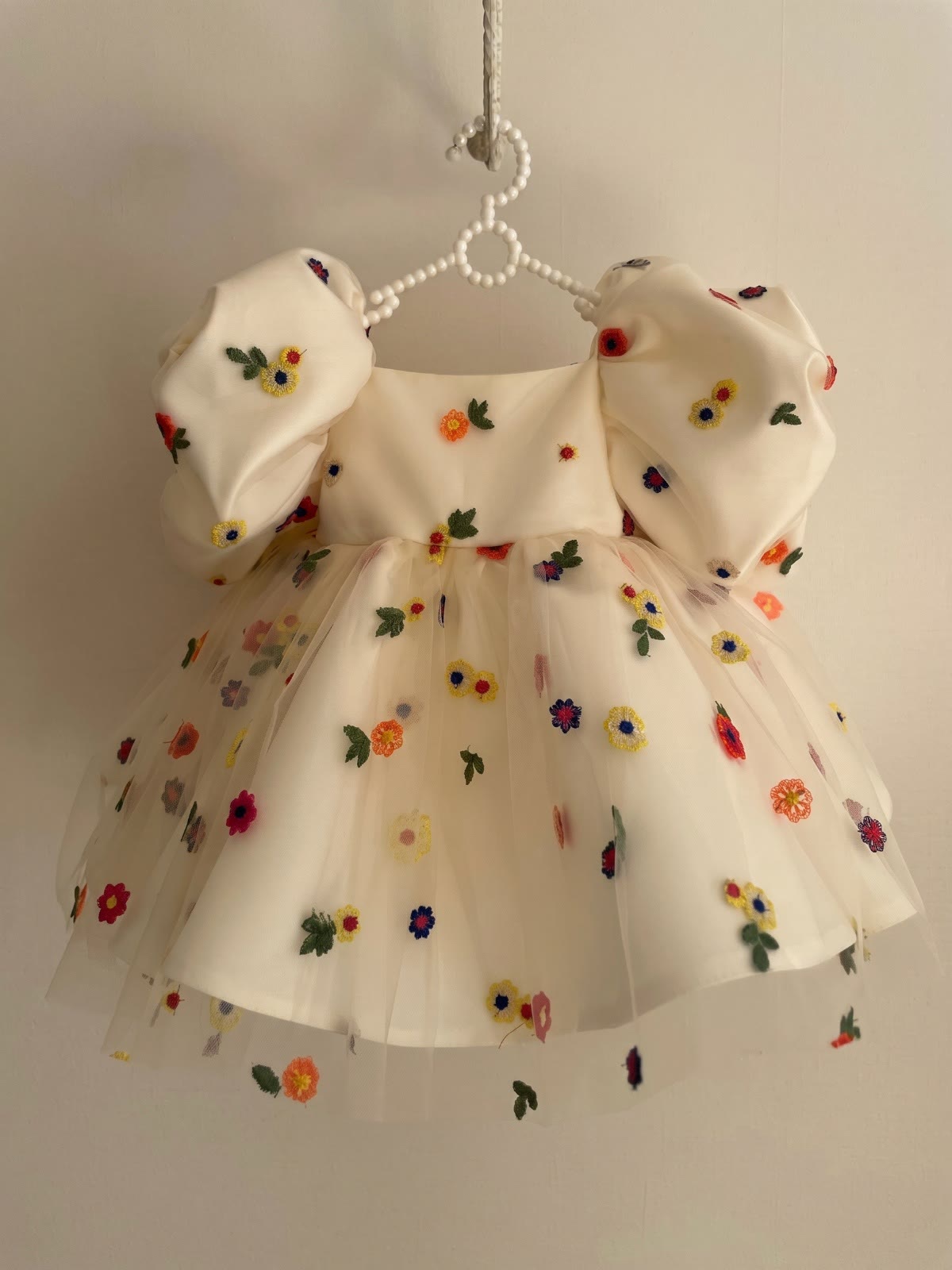 Satin Floral-embroidered Short Sleeve Midi Dresses - image 4