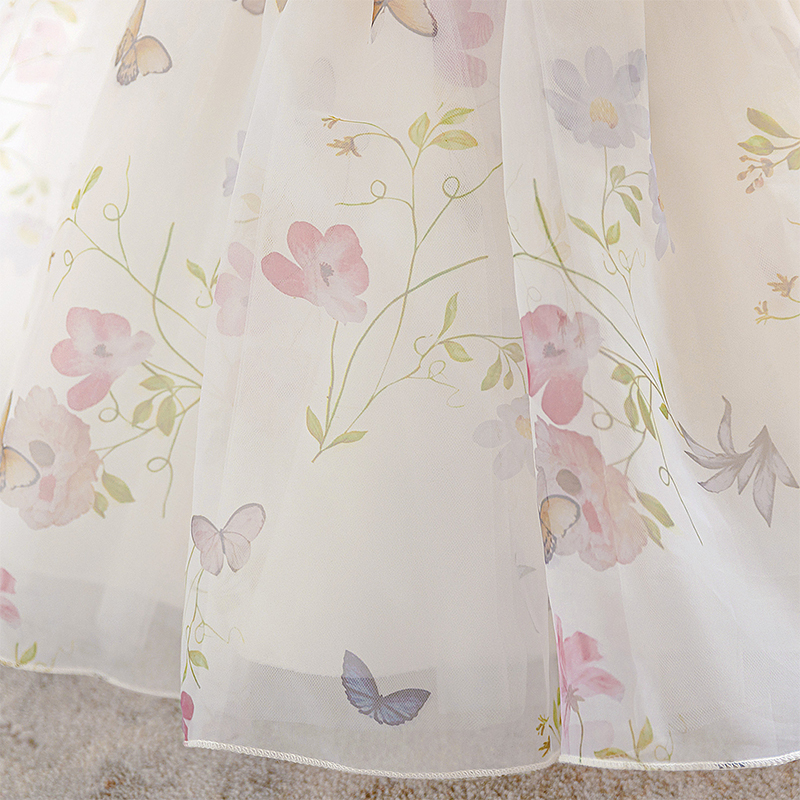 Organza Bow Printing Short Sleeve Midi Dresses - image 7