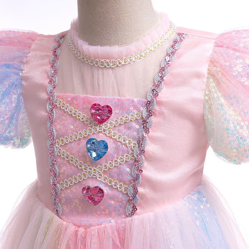 Chemical Fiber Blend Glitter Folds Short Sleeve Maxi Dresses - image 4