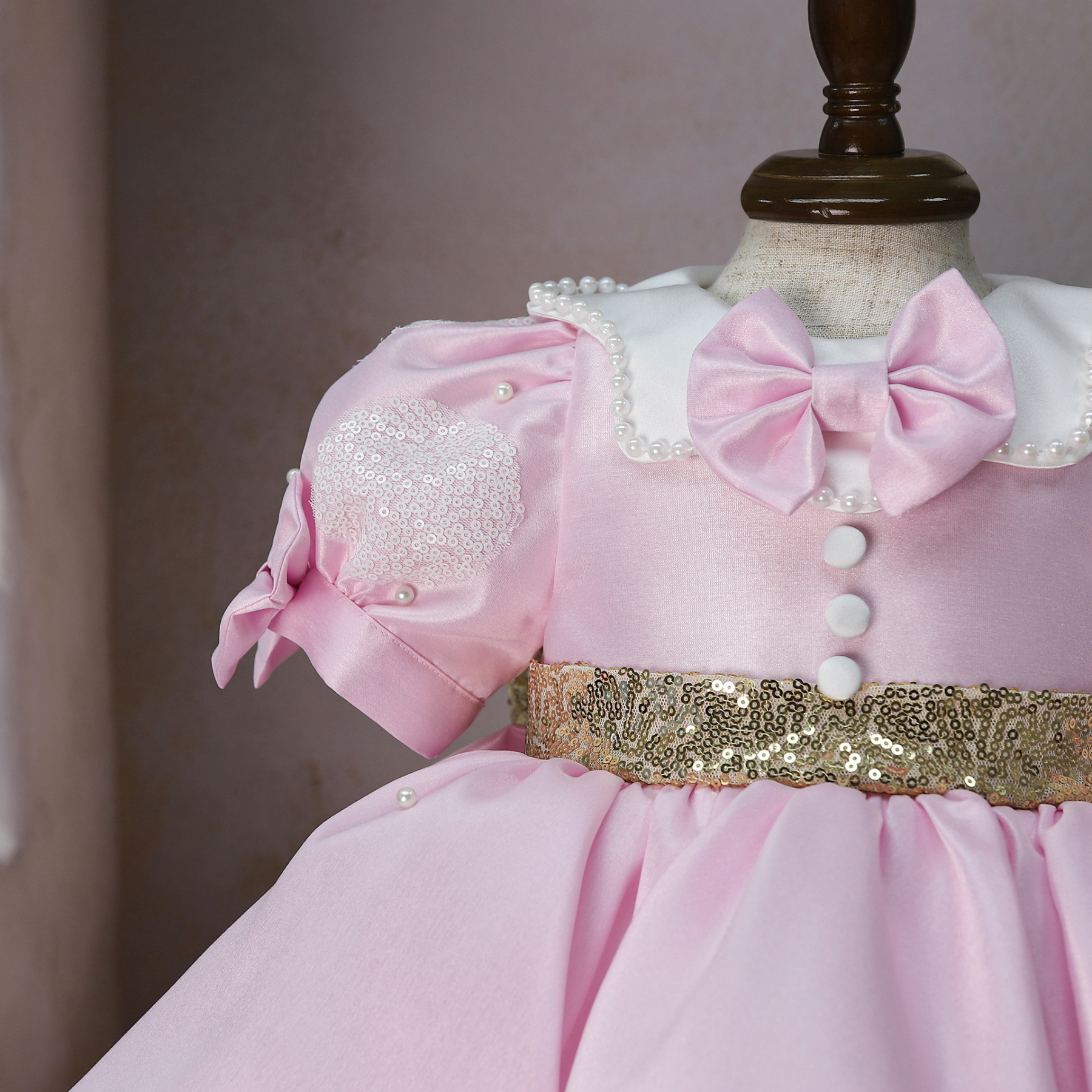 Satin Bow Short Sleeve Midi Dresses - image 7