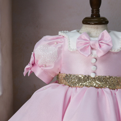 Satin Bow Short Sleeve Midi Dresses - image 7