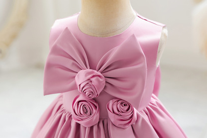 Satin Rosette Sleeveless Midi Dresses - image 4
