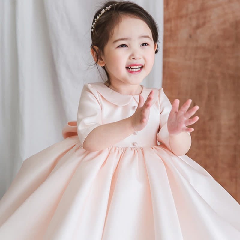 Chemical Fiber Blend Buckle Long Sleeve Mid-long Dresses - image 4