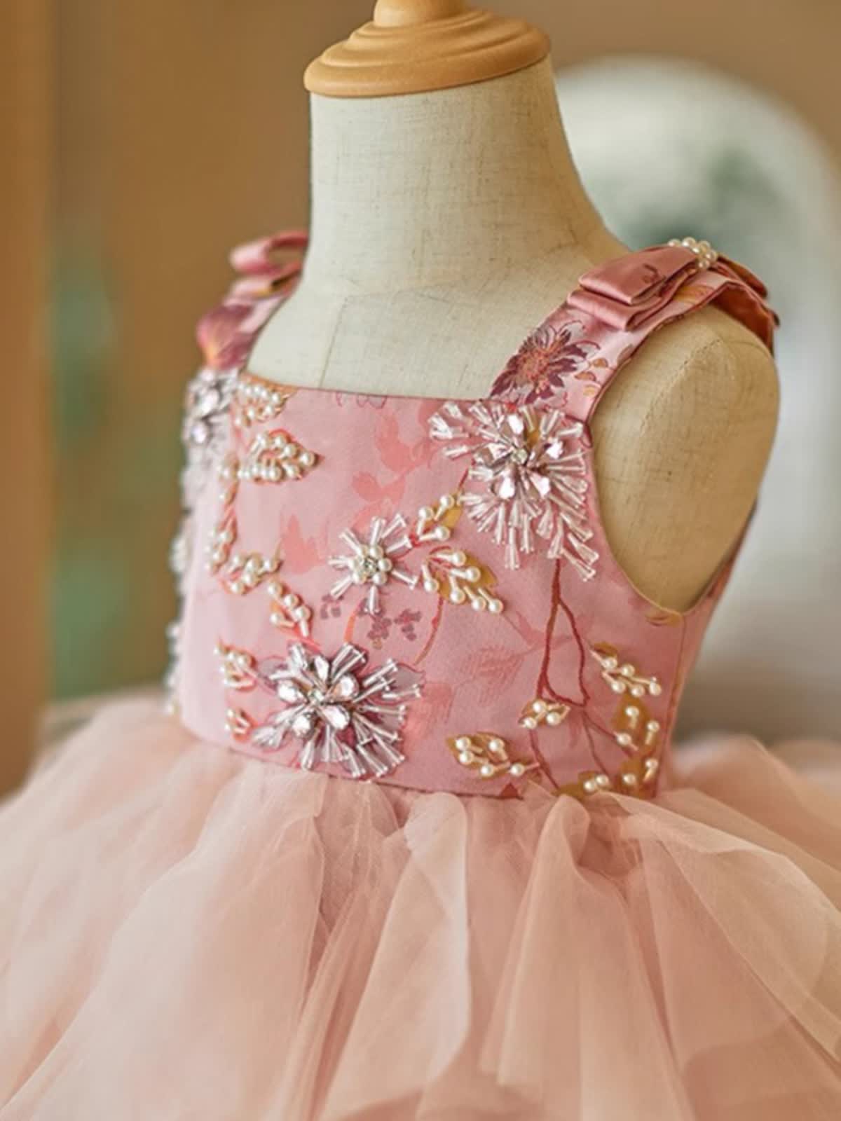 Mesh Beading  Bow Sleeveless Short Dresses - image 5