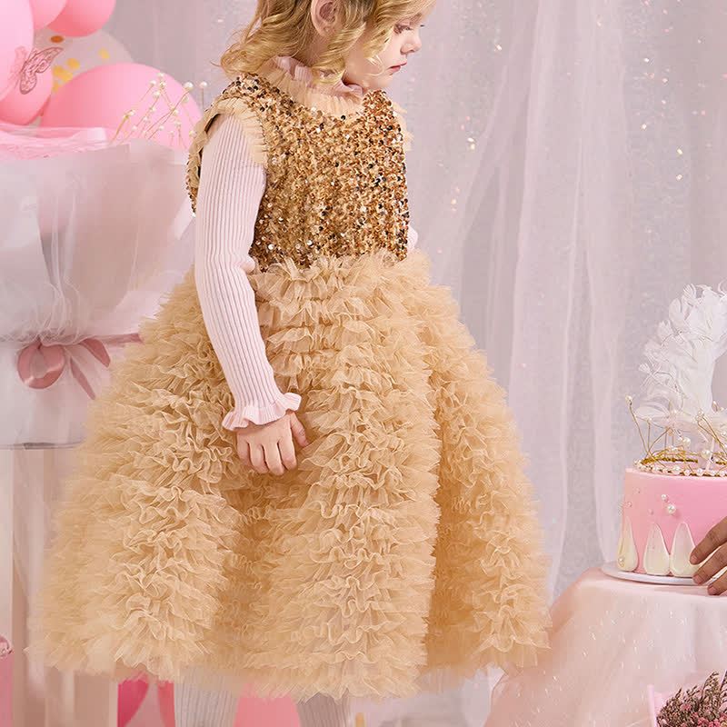 [Archive Sale] Glitter Split Joint Sleeveless Midi Dresses - image 5