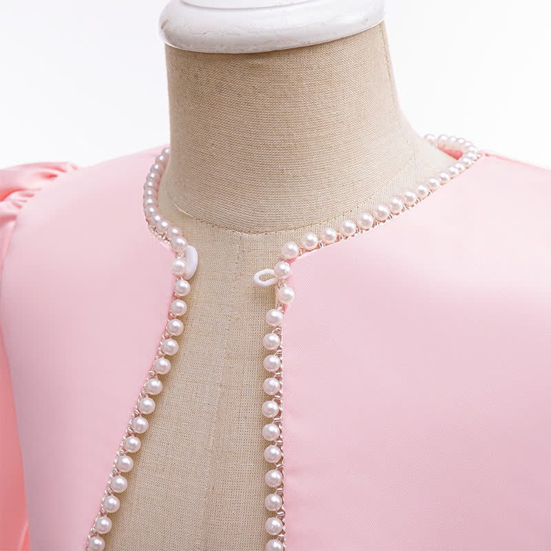 Silk Fabrics Bow Long Sleeve Midi Two-piece Set - image 5