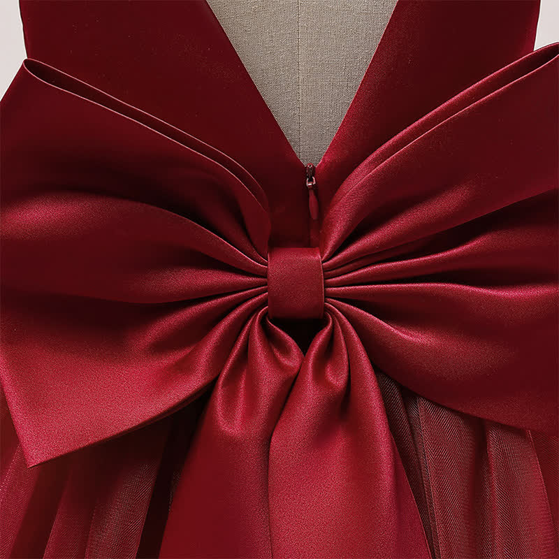 Satin & Mesh Bow Sleeveless Maxi Dresses - image 32