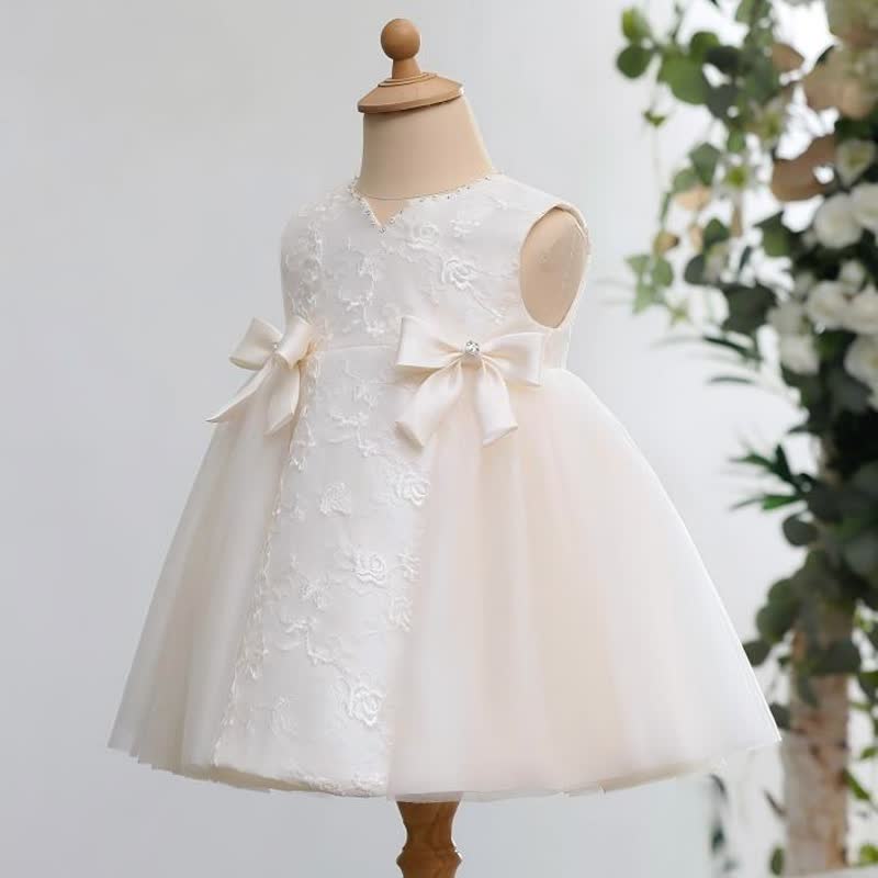 Lace Bow Folds Sleeveless Midi Dresses - image 4