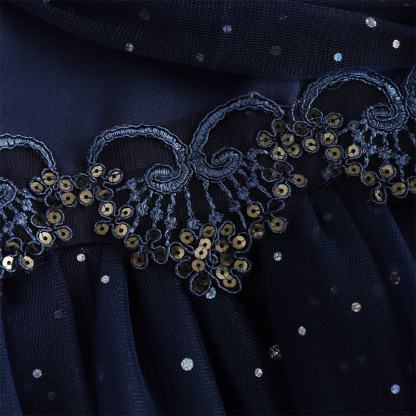 Mesh Lace Glitter Short Sleeve Mid-long Dresses - image 38