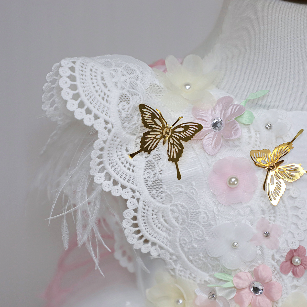 Mesh Butterfly Cap Sleeve Midi Dresses - image 9