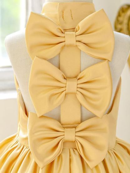 Satin Bow Backless Sleeveless Short Dresses - image 19