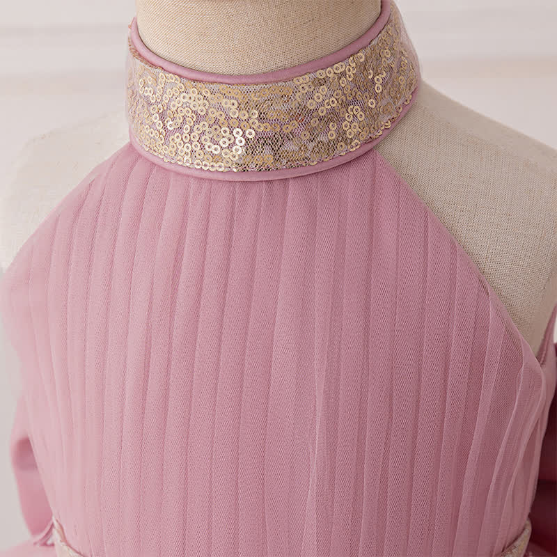 Mesh Bow Sequins Sleeveless Maxi Dresses - image 4