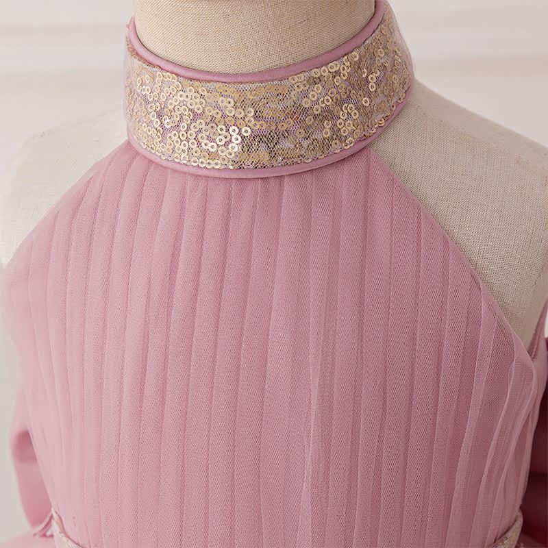 Mesh Bow Sequins Sleeveless Maxi Dresses - image 4