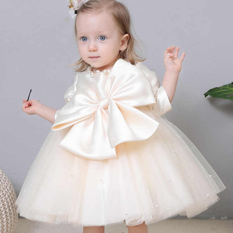 Satin Bow Long Sleeve Midi Dresses - image 8