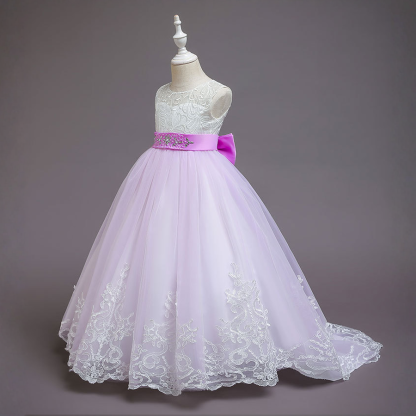 Mesh Bow Lace Sleeveless Maxi Dresses - image 13