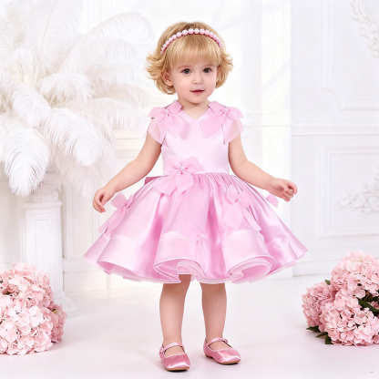 Satin Bow Folds Sleeveless Regular Dresses - image 17