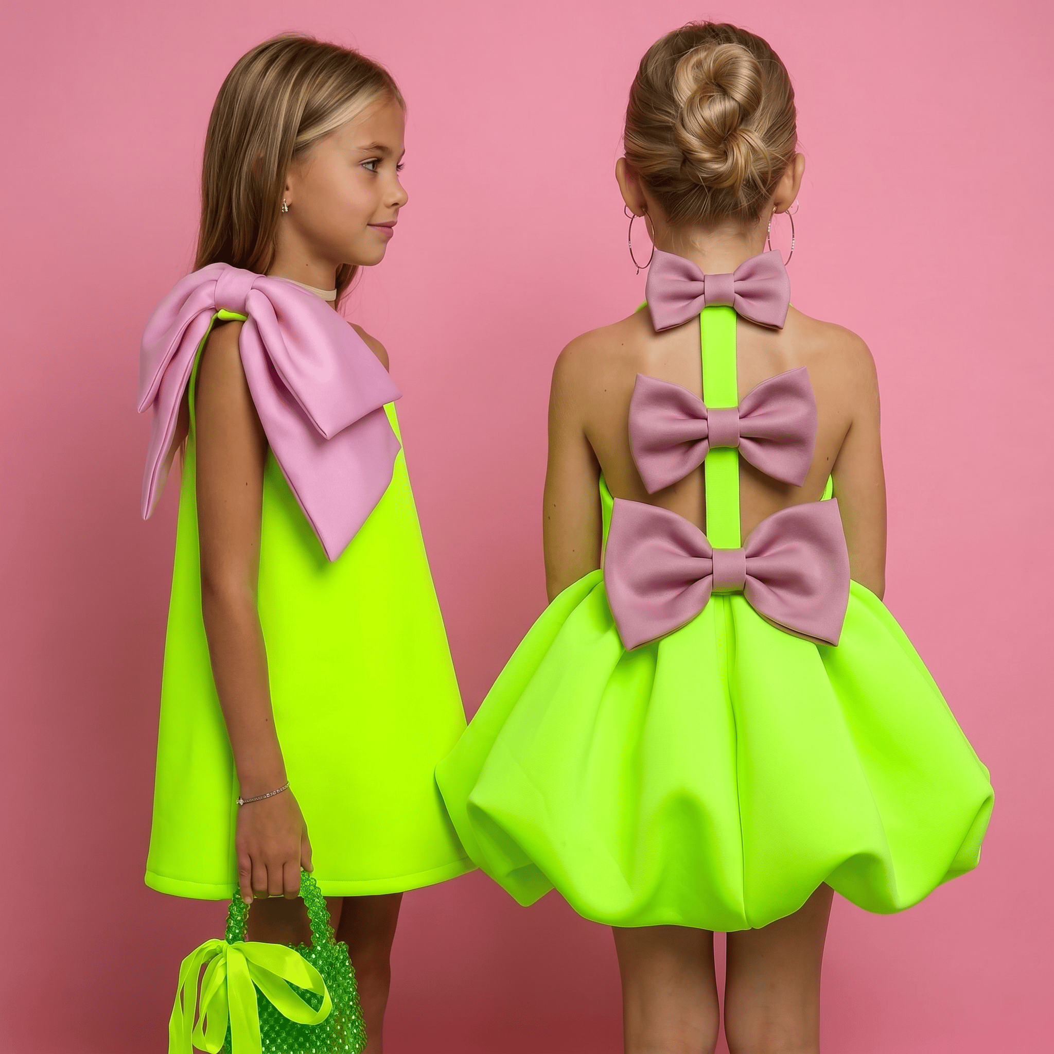 SCUBA KNIT Bow Sleeveless Short Dresses - image 8