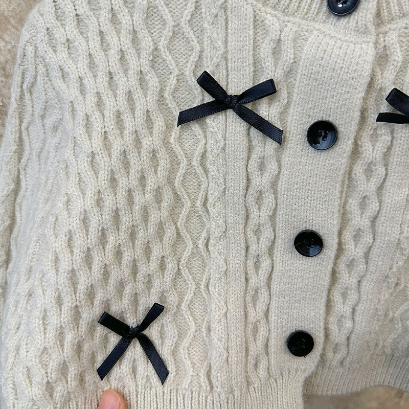 Knitting Bow Long Sleeve Regular Two-piece Set - image 8